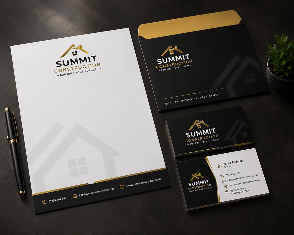 Summit Construction stationery set