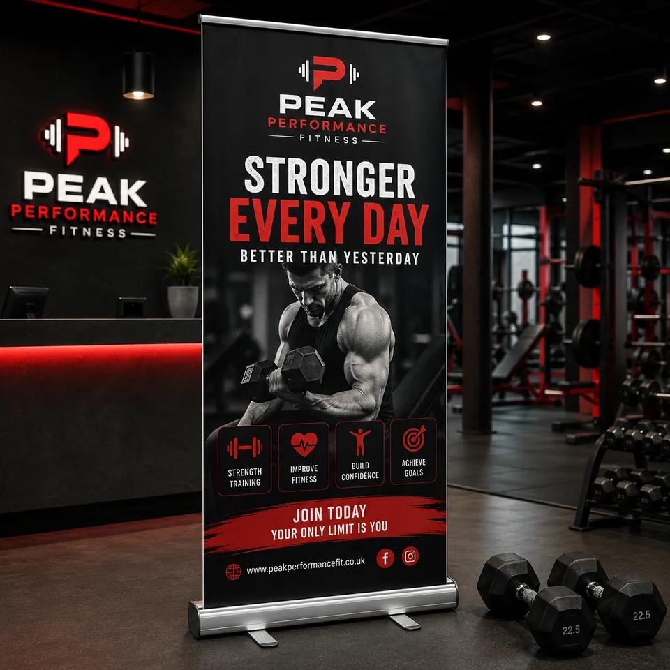 Peak Performance Fitness roller banner