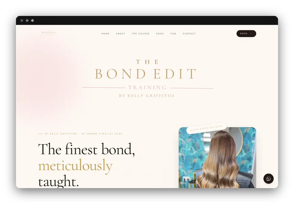 The Bond Edit website homepage