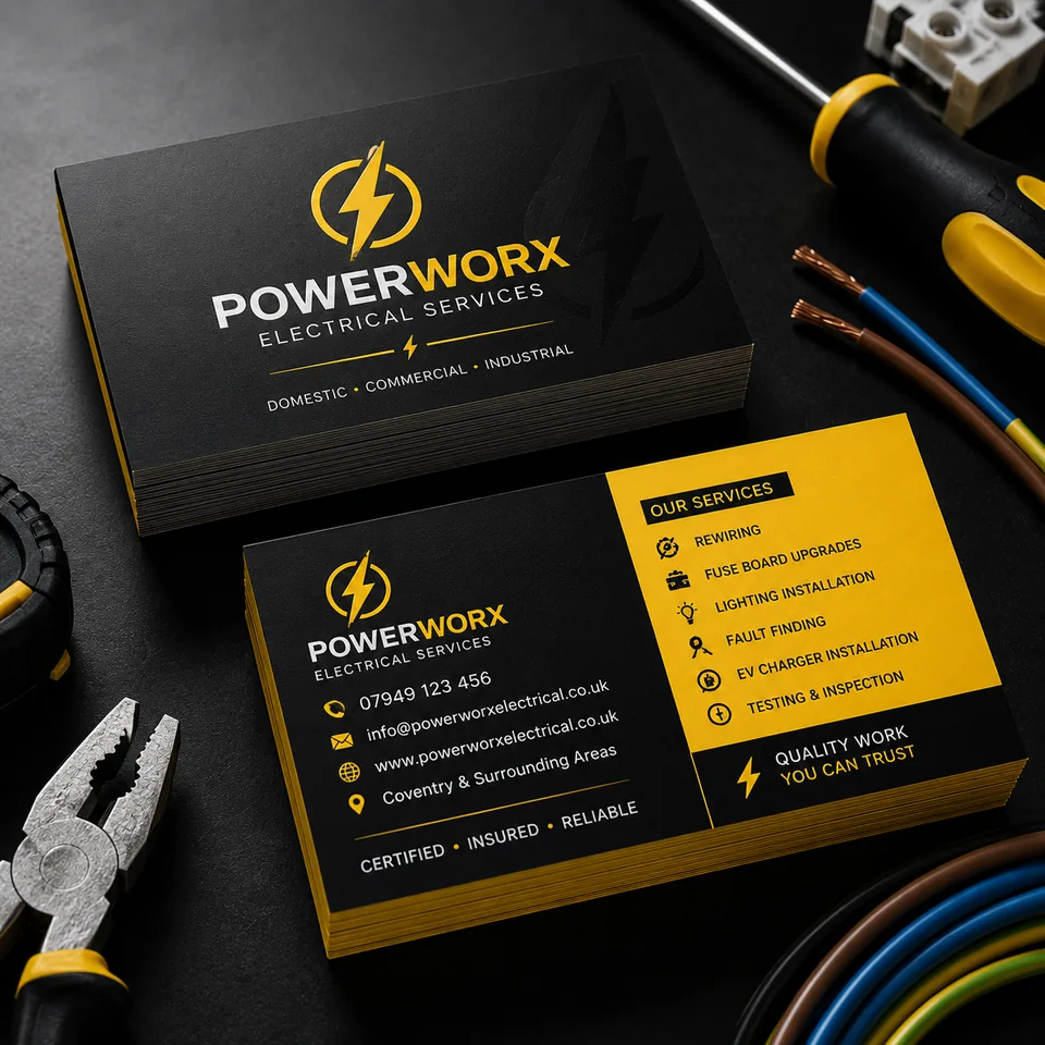 Powerworx electrical business cards