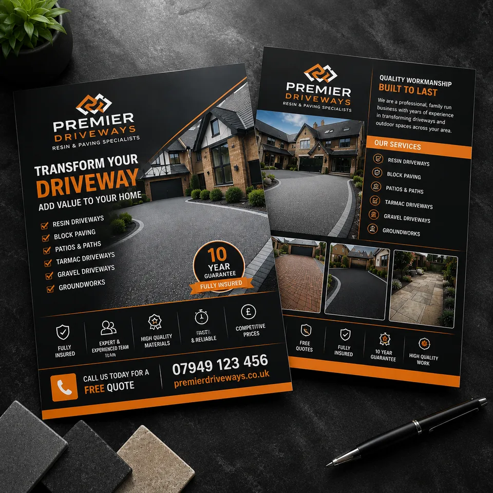 Premier Driveways flyer set